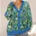 Blue Wildflower Meadow Scene for Autumn Outings and Everyday Layering Women's Style All-over Print Knitted Cardigan - 4