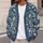 Blue Botanical Blooms for Relaxed Office Layers and Smart Casual Wardrobes for Women All-over Print Knitted Cardigan - 5