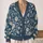 Blue Botanical Blooms for Relaxed Office Layers and Smart Casual Wardrobes for Women All-over Print Knitted Cardigan - 2