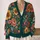 Jewel-Toned Botanical Blossoms for Relaxed Everyday Layering and Creative Women Today All-over Print Knitted Cardigan - 2