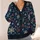 Navy Snowflakes And Red Winter Florals For Cozy Holiday Layering At Home, Women All-over Print Knitted Cardigan - 4