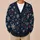 Navy Snowflakes And Red Winter Florals For Cozy Holiday Layering At Home, Women All-over Print Knitted Cardigan - 6