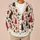 Red And Black Evergreen Trees, Ornaments And Snowflakes For Cozy Holiday Layering Style All-over Print Knitted Cardigan - 6