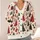 Red And Black Evergreen Trees, Ornaments And Snowflakes For Cozy Holiday Layering Style All-over Print Knitted Cardigan - 4