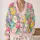 Colorful Sheep Motif for Cheerful Everyday Layering in a Cozy Women’s Casual Wardrobe All-over Print Knitted Cardigan - 2