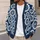 Indigo Ivory Daisy Medallions for Everyday Layering and Relaxed Weekend Wardrobe Style All-over Print Knitted Cardigan - 5