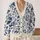 Navy Botanical Flowers for Everyday Layering, Weekend Outings, and Relaxed Garden Style All-over Print Knitted Cardigan - 2