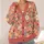 Bright Coral Wildflower Blooms for Relaxed Weekend Layering and Everyday Cottage Style All-over Print Knitted Cardigan - 4