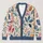Watercolor Botanical Leaves For Relaxed Everyday Layering, Women's Artistic Style All-over Print Knitted Cardigan - 1