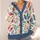 Watercolor Botanical Leaves For Relaxed Everyday Layering, Women's Artistic Style All-over Print Knitted Cardigan - 4