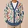 Watercolor Botanical Leaves For Relaxed Everyday Layering, Women's Artistic Style All-over Print Knitted Cardigan - 6