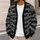Heart Stripe Geometric Style for Everyday Layering and Casual Autumn Outfits, Women All-over Print Knitted Cardigan - 5