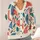 Red Palm Fronds And Peacock Feathers For Relaxed Autumn Layering Women’s Everyday Style All-over Print Knitted Cardigan - 4