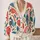 Red Palm Fronds And Peacock Feathers For Relaxed Autumn Layering Women’s Everyday Style All-over Print Knitted Cardigan - 2