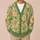 Sage Green Peach Floral Blooms for Cozy Autumn Layering and Everyday Wear All-over Print Knitted Cardigan - 6