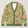 Sage Green Peach Floral Blooms for Cozy Autumn Layering and Everyday Wear All-over Print Knitted Cardigan - 1