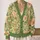 Sage Green Peach Floral Blooms for Cozy Autumn Layering and Everyday Wear All-over Print Knitted Cardigan - 2