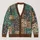 Teal Botanical Patchwork Motifs for Relaxed Everyday Layering and Creative Casual Style All-over Print Knitted Cardigan - 1