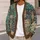 Teal Botanical Patchwork Motifs for Relaxed Everyday Layering and Creative Casual Style All-over Print Knitted Cardigan - 5