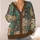 Teal Botanical Patchwork Motifs for Relaxed Everyday Layering and Creative Casual Style All-over Print Knitted Cardigan - 4