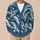 Indigo Cream Marbled Swirls for Relaxed Autumn Layering, Women’s Coastal Style Wardrobe All-over Print Knitted Cardigan - 6