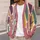Abstract Multicolor Geometric Colorblock Layers for Relaxed Autumn Streetwear Women All-over Print Knitted Cardigan - 5