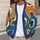 Abstract Wavy Color Blocks for Colorful Autumn Layering and Everyday Style for Women All-over Print Knitted Cardigan - 5