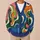 Abstract Wavy Color Blocks for Colorful Autumn Layering and Everyday Style for Women All-over Print Knitted Cardigan - 6