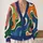 Abstract Wavy Color Blocks for Colorful Autumn Layering and Everyday Style for Women All-over Print Knitted Cardigan - 2