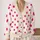 Hot Pink Polka Dots For French Retro Everyday Layering And Spring Summer Weekend Style All-over Print Knitted Cardigan - 2