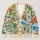 Retro Coastal Summer Collage Palm Trees Citrus Waves Beach Vacation Style For Women All-over Print Knitted Cardigan - 1