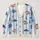 Colorful Folk Fish And Ocean Stripes For Relaxed Coastal Layering, Women's Style All-over Print Knitted Cardigan - 1