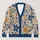 Blue and Ochre Botanical Flowers for Everyday Layering, Women’s Casual Wardrobe Style All-over Print Knitted Cardigan - 1