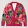 Raspberry Pink Floral Collage for Colorful Everyday Layering and Artistic Style All-over Print Knitted Cardigan - 1