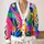 Vibrant Abstract Color Collage for Creative Everyday Layering and Art Lovers All-over Print Knitted Cardigan - 2