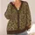 Olive Paisley Floral Motifs for Relaxed Bohemian Everyday Layering All-over Print Knitted Cardigan - 4