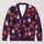 Pumpkin Ghost Cat Halloween Motifs for Cozy Autumn Seasonal Layering All-over Print Knitted Cardigan - 1