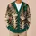 Two Wide-Eyed Tabby Cats for Playful Halloween Street Style and Cat Lovers All-over Print Knitted Cardigan - 6
