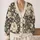 Ivory Peony Scrolls for Elegant Everyday Layering and Autumn Outings All-over Print Knitted Cardigan - 2