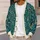 Teal Peacock Feathers and Botanical Filigree for Bohemian Everyday Layering Style All-over Print Knitted Cardigan - 7