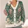 Teal Paisley Lotus Blossoms for Cozy Bohemian Fall Layering and Everyday Style All-over Print Knitted Cardigan - 4