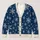 Ivory Snowflakes on Midnight Blue for Cozy Winter Days and Alpine Getaways and Travel All-over Print Knitted Cardigan - 1