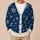 Ivory Snowflakes on Midnight Blue for Cozy Winter Days and Alpine Getaways and Travel All-over Print Knitted Cardigan - 6