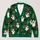 Santa Hat Ghosts, Black Bats And Poinsettias For Festive Winter Holiday Outings All-over Print Knitted Cardigan - 1