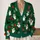 Santa Hat Ghosts, Black Bats And Poinsettias For Festive Winter Holiday Outings All-over Print Knitted Cardigan - 2