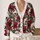 Tropical Hibiscus and Skull Motifs for Bold Alternative Summer Festival Style for Teens All-over Print Knitted Cardigan - 2