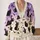 Halloween Black Cat Witch Hats and Moons for Cozy Autumn Spooky Season Layering All-over Print Knitted Cardigan - 2