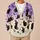 Halloween Black Cat Witch Hats and Moons for Cozy Autumn Spooky Season Layering All-over Print Knitted Cardigan - 6