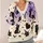 Halloween Black Cat Witch Hats and Moons for Cozy Autumn Spooky Season Layering All-over Print Knitted Cardigan - 4