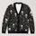 Gothic Raven And Skull Motifs For Everyday Dark Academia Layering All-over Print Knitted Cardigan - 1